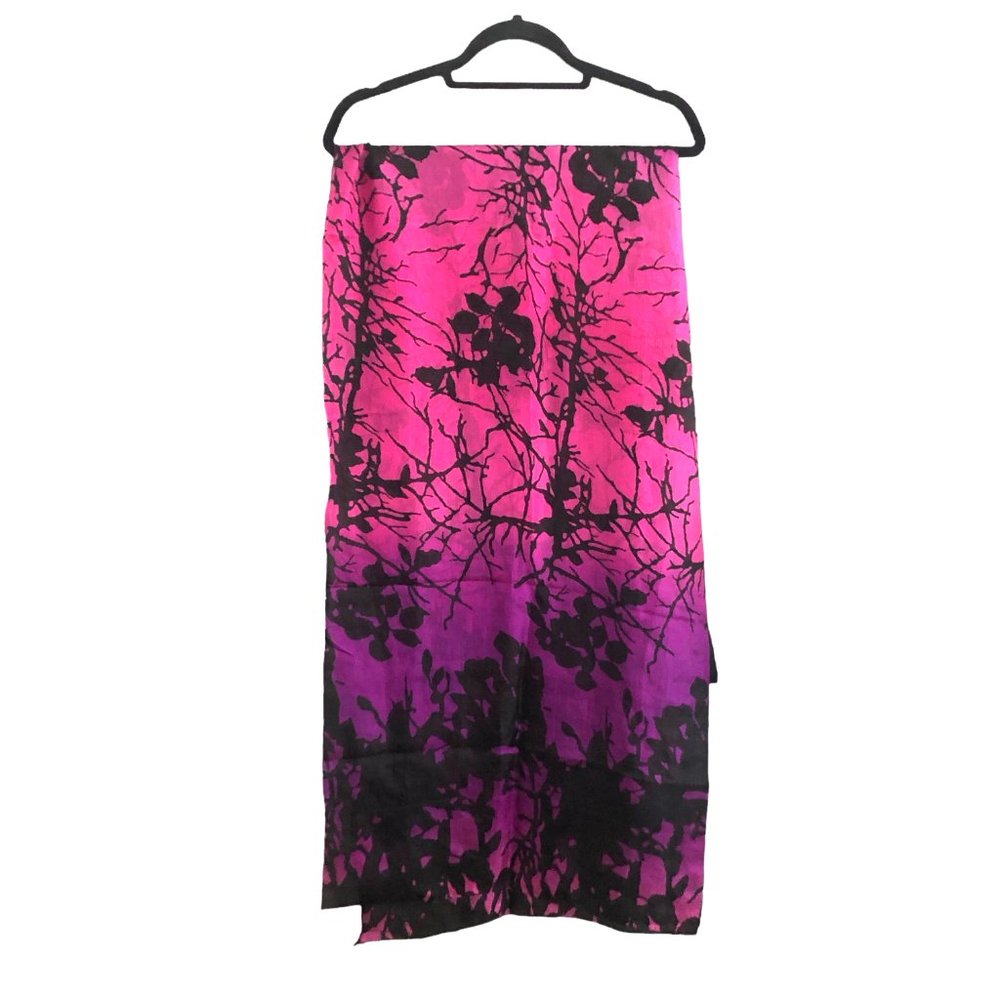 La Fiorentina Fantasy flowery pattern, Large Silk Scarf/ Shawl/ Wrap - Picture 7 of 8